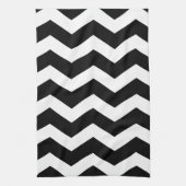 Zwart-wit Chevron Pattern Theedoek (Verticaal)