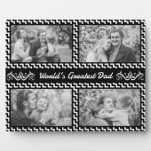 Zwart-wit Chevron Photo Collage Vaderdag Fotoplaat (Voorkant)