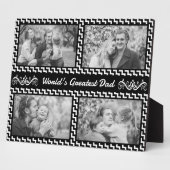 Zwart-wit Chevron Photo Collage Vaderdag Fotoplaat (Zijkant)