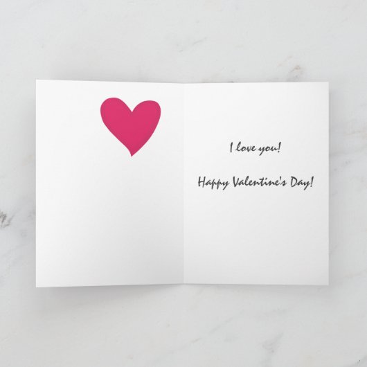 Zwart Wit Chevron Rood Hart Valentijn Feestdagen Kaart (Binnen)