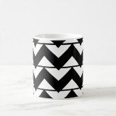 Zwart-wit chevron streep zigzagpatroon koffiemok (Center)