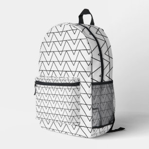 Zwart-wit chevron streeppatroon bedrukte rugzak