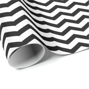 Zwart-wit chevron streeppatroon cadeaupapier