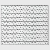 Zwart-wit Chevron Stripe Pattern Cadeaupapier (Vlak)