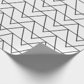 Zwart-wit Chevron Stripe Pattern Cadeaupapier (Hoek)