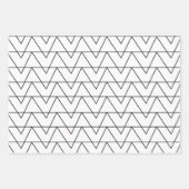 Zwart-wit Chevron Stripe Pattern Inpakpapier Vel (Voorkant 2)