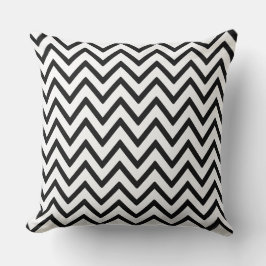 Zwart-wit Chevron zigzag patroon Kussen