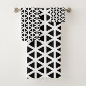 Zwart-wit Chevron Zigzag Pattern Bath Towel Bad Handdoek (Insitu)