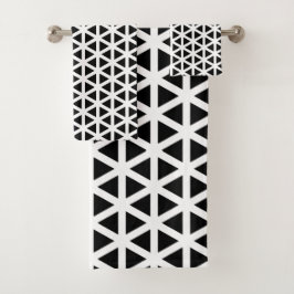 Zwart-wit Chevron Zigzag Pattern Bath Towel Bad Handdoek