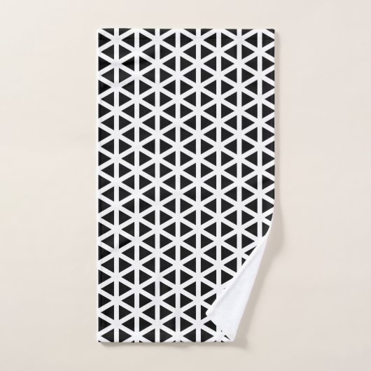 Zwart-wit Chevron Zigzag Pattern Bath Towel Bad Handdoek (Handdoek)