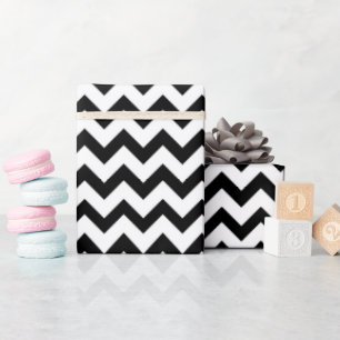 Zwart-wit Chevron Zigzag Pattern Cadeaupapier