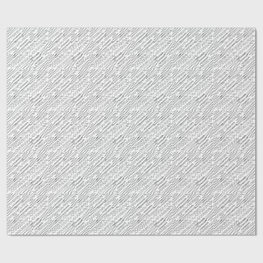 Zwart-wit Chevron Zigzag Stripes Cadeaupapier (Vlak)
