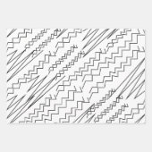 Zwart-wit Chevron Zigzag Stripes Inpakpapier Vel (Voorkant 2)