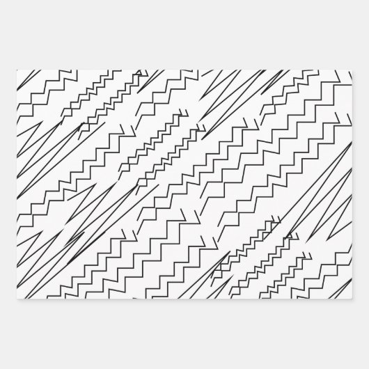 Zwart-wit Chevron Zigzag Stripes Inpakpapier Vel (Voorkant)