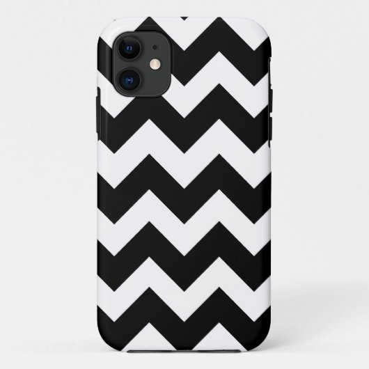 Zwart-wit Chevron Zigzap Pattern Case-Mate iPhone Case (Achterkant)