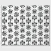 Zwart-wit Chic Snowflake Patroon Cadeaupapier (Vlak)
