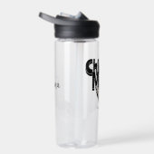 Zwart-wit Chicken Mom gepersonaliseerd Waterfles (Rechts)