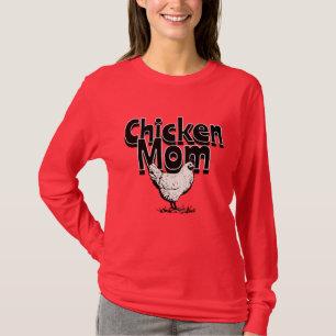 Zwart-wit  Chicken Mom T-shirt