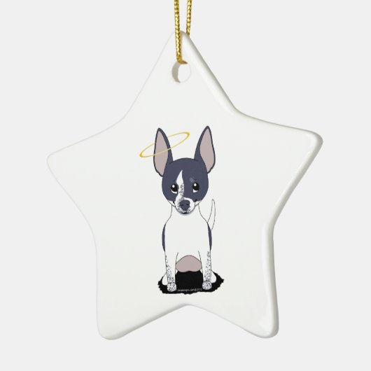 Zwart Wit Chihuahua Engel Keramisch Ornament (Links)