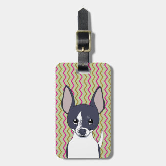 Zwart-wit Chihuahua Roze Groen Goud Chevron Bagagelabel