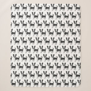 Zwart-wit Chihuahuahond met gladde vacht Sherpa Deken