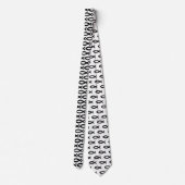 Zwart-wit Christelijk vissymbool Necktie Stropdas (Achterkant)