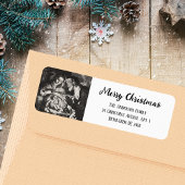 Zwart-wit Christelijke Kerst Etiket