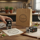 Zwart-wit Circle Professional Logo Zelfinktende Stempel