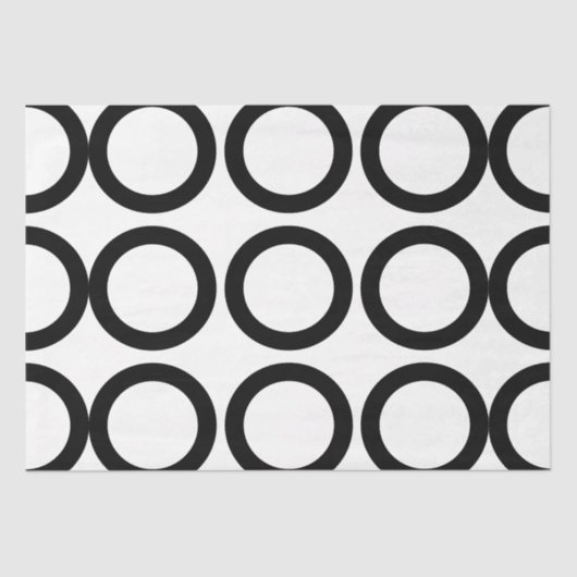 Zwart-wit cirkel geometrisch patroon tissuepapier (Voorkant)