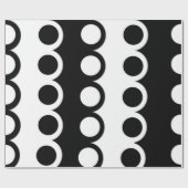 Zwart wit cirkelpatroon cadeaupapier (Vlak)