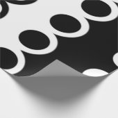 Zwart wit cirkelpatroon cadeaupapier (Hoek)