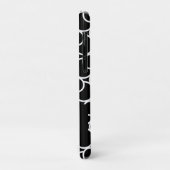 Zwart-wit cirkelpatroon met monogram Case-Mate iPhone case (Achterkant/links)