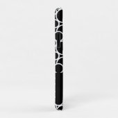Zwart-wit cirkelpatroon met monogram Case-Mate iPhone case (Achterkant/rechts)