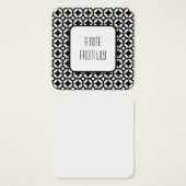 Zwart-wit cirkelvormige retro patroon Berichtnotit Vierkante Visitekaartjes (Voorkant /achterkant)