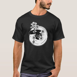 Zwart-wit Cistus Vinyl/Record T-shirt