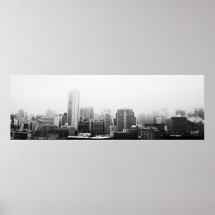 Zwart-wit Cityscape Poster
