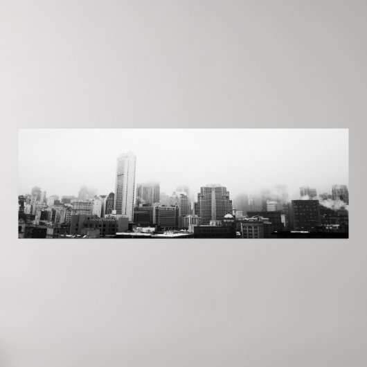 Zwart-wit Cityscape Poster (Voorkant)
