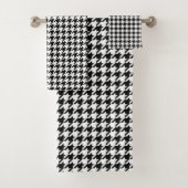 Zwart Wit Classic Houndstooth Check Bad Handdoek (Insitu)