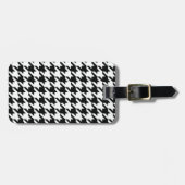 Zwart Wit Classic Houndstooth Check Bagagelabel (Voorkant horizontaal)
