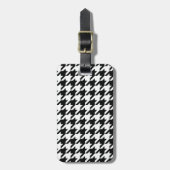 Zwart Wit Classic Houndstooth Check Bagagelabel (Voorkant verticaal)