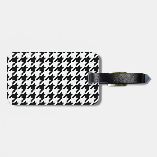 Zwart Wit Classic Houndstooth Check Bagagelabel (Achterkant horizontaal)