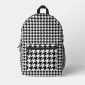 Zwart Wit Classic Houndstooth Check Bedrukte Rugzak (Voorkant)