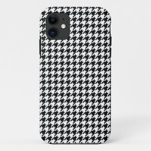 Zwart Wit Classic Houndstooth Check iPhone 11 Hoesje