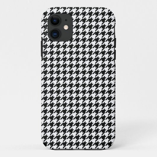 Zwart Wit Classic Houndstooth Check Case-Mate iPhone Case (Achterkant)