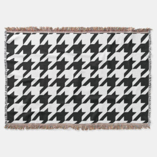 Zwart Wit Classic Houndstooth Check Deken