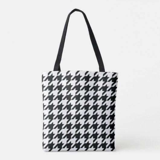 Zwart Wit Classic Houndstooth Check Draagtas (Achterkant)