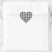 Zwart Wit Classic Houndstooth Check Hart Sticker (Tas)