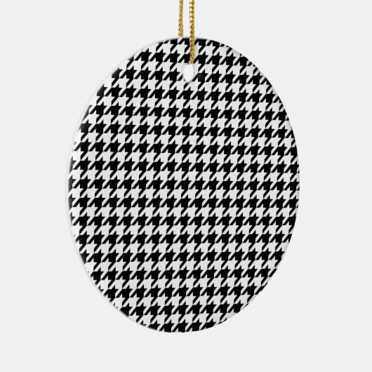 Zwart Wit Classic Houndstooth Check Keramisch Ornament (Rechts)