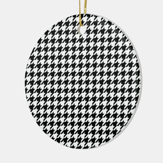 Zwart Wit Classic Houndstooth Check Keramisch Ornament (Links)