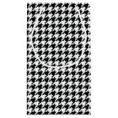 Zwart Wit Classic Houndstooth Check Klein Cadeauzakje (Achterkant)
